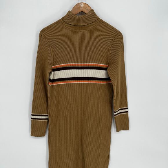 Free People Sport Stripe Midi sweater dress brown tan - M - Picture 6 of 9